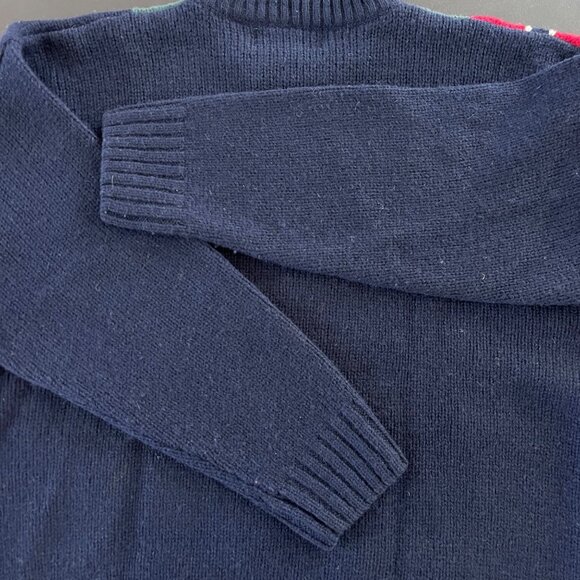 Vintage Y2K American Eagle Men Sweater Size XL 100% Wool Flag Patchwork Preppy - Picture 13 of 15